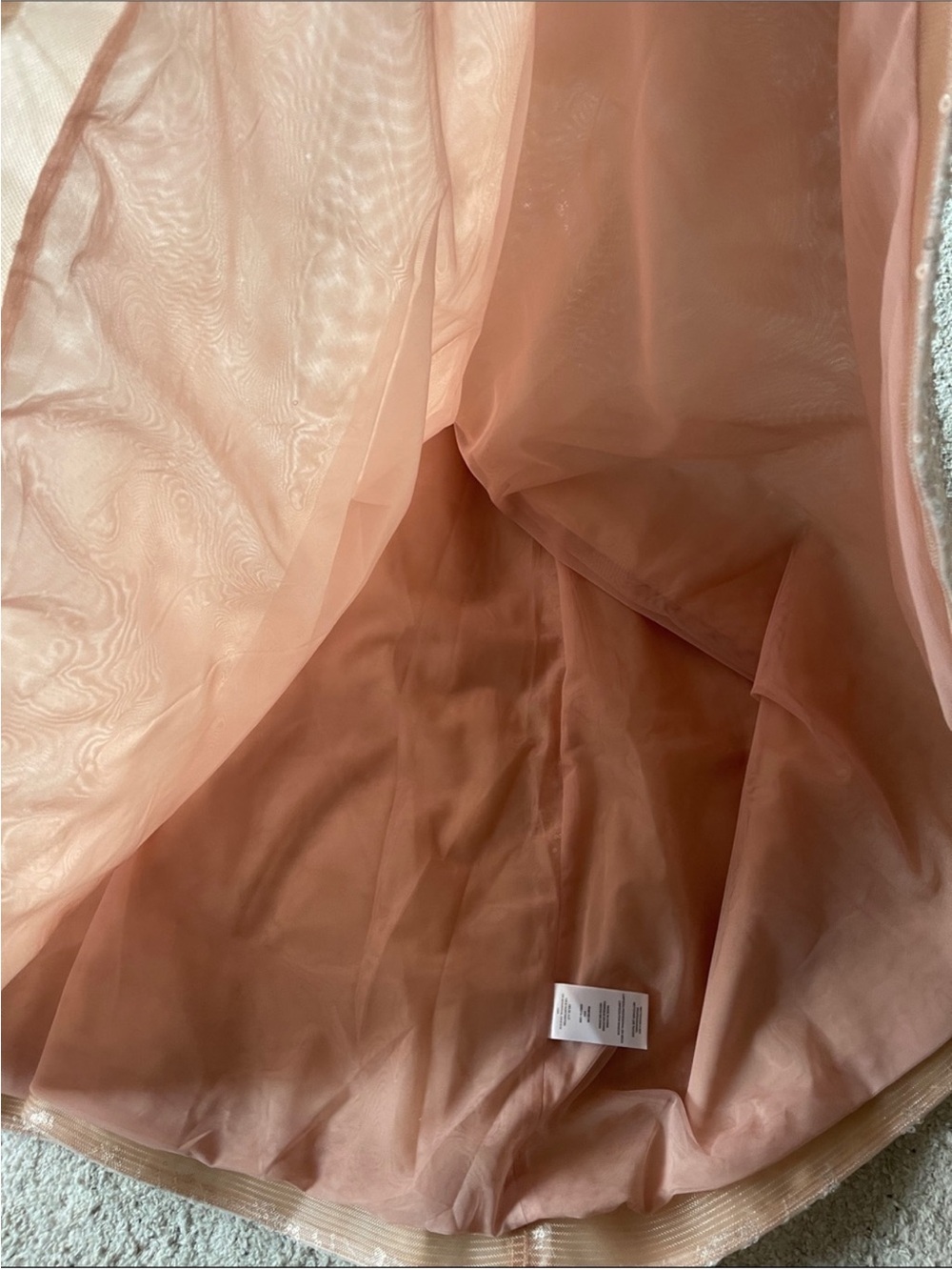 Strapless Embroidered Midi Dress in Nude - Picture 11 of 15